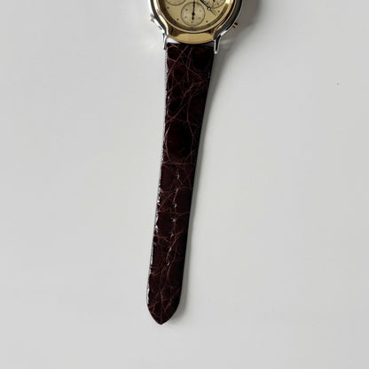Gucci 1990s Moon Phase Gold Plated Two Tone Watch (Large)