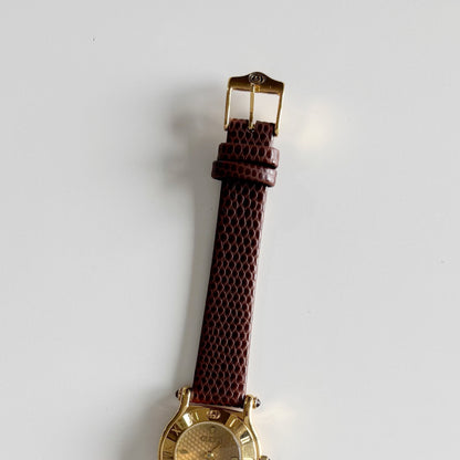 Gucci 1990s Gold Dial Gold Plated Watch