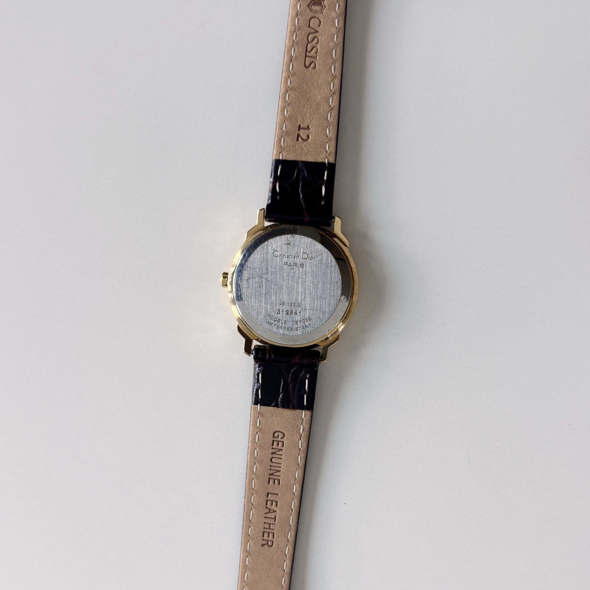 Dior 1990s Date Gold Round Dial Gold Plated Watch