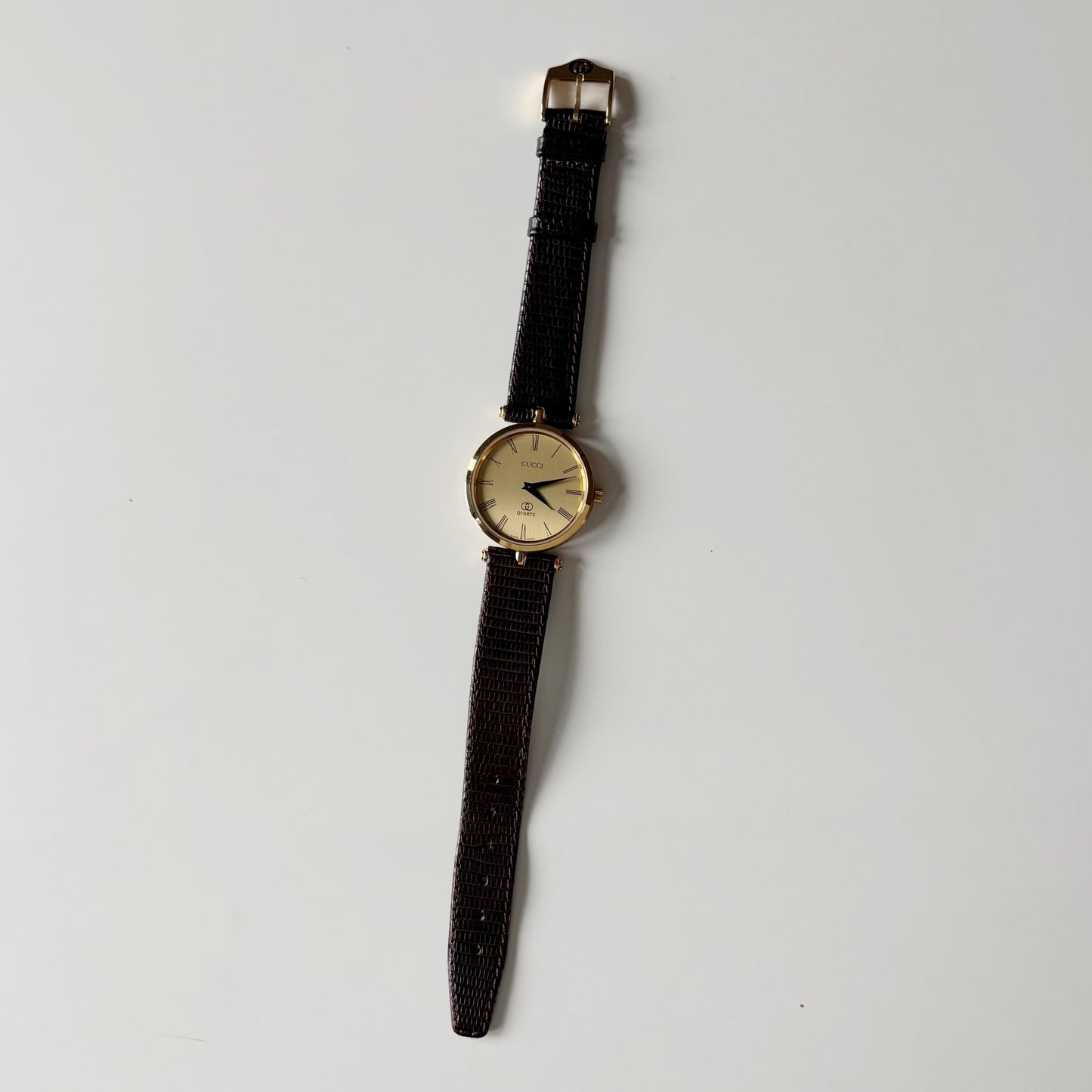 Gucci 1980s Sherry Round Dial Gold Plated Watch (Large)
