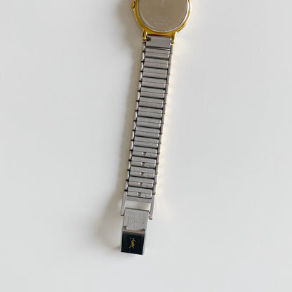 Yves Saint Laurent 1990s Round Dial Two Tone Watch
