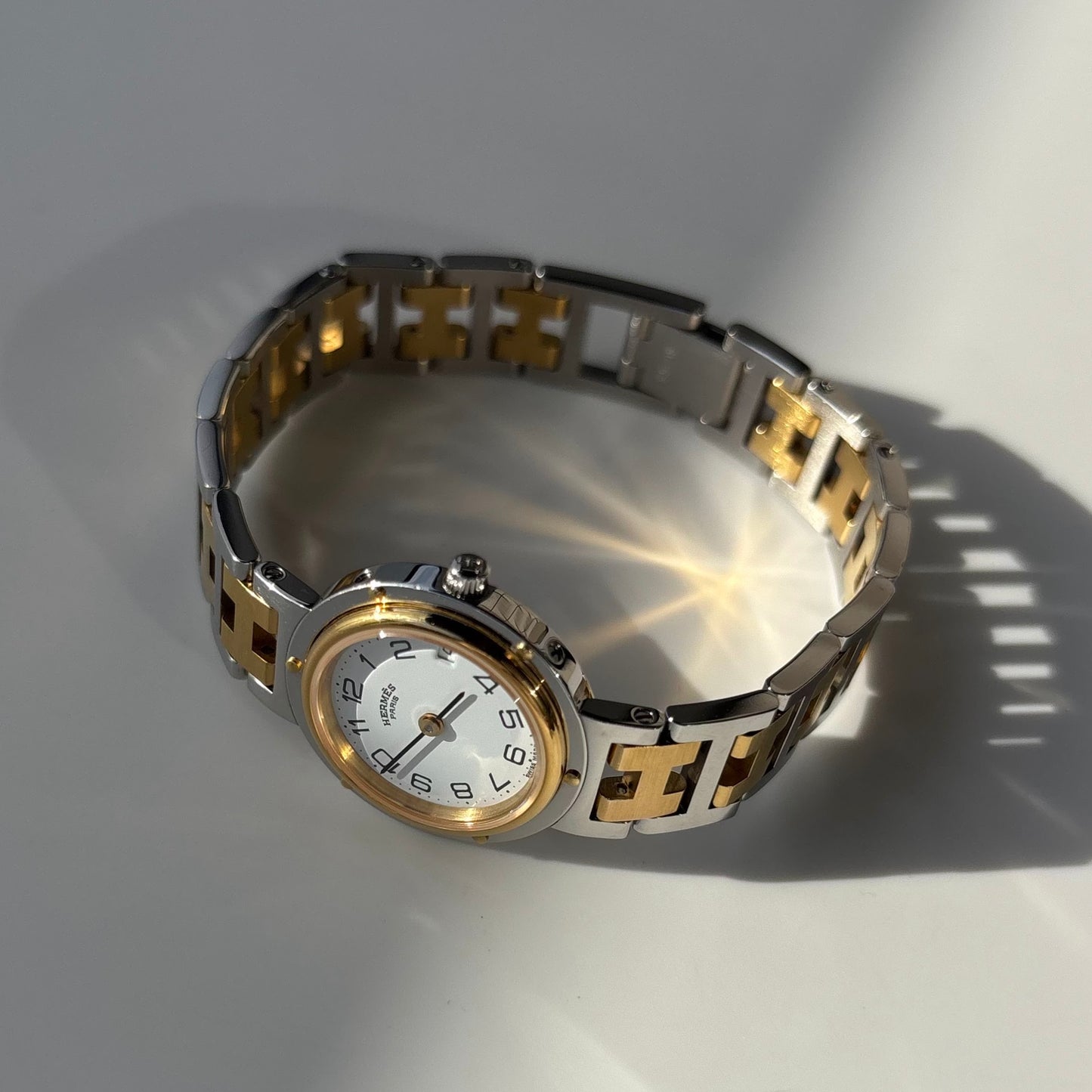 Hermes 1990s Clipper Two Tone Watch