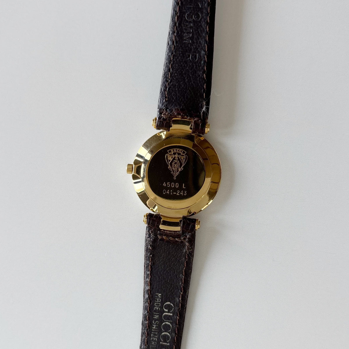 Gucci 1990s Gold Round Dial Two Tone Gold Plated Watch