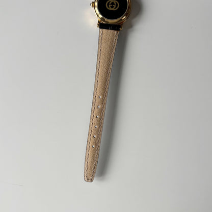 Gucci 1990s Date Round Dial Gold Plated Watch