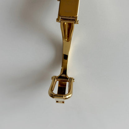 Gucci 1990s Gold Dial Gold Plated Bangle Watch (Small)