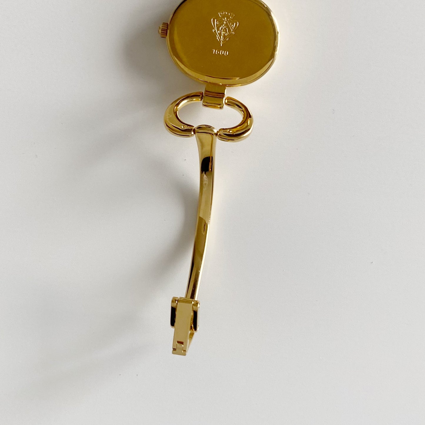 Gucci 1990s Gold Dial Gold Plated Bangle Watch