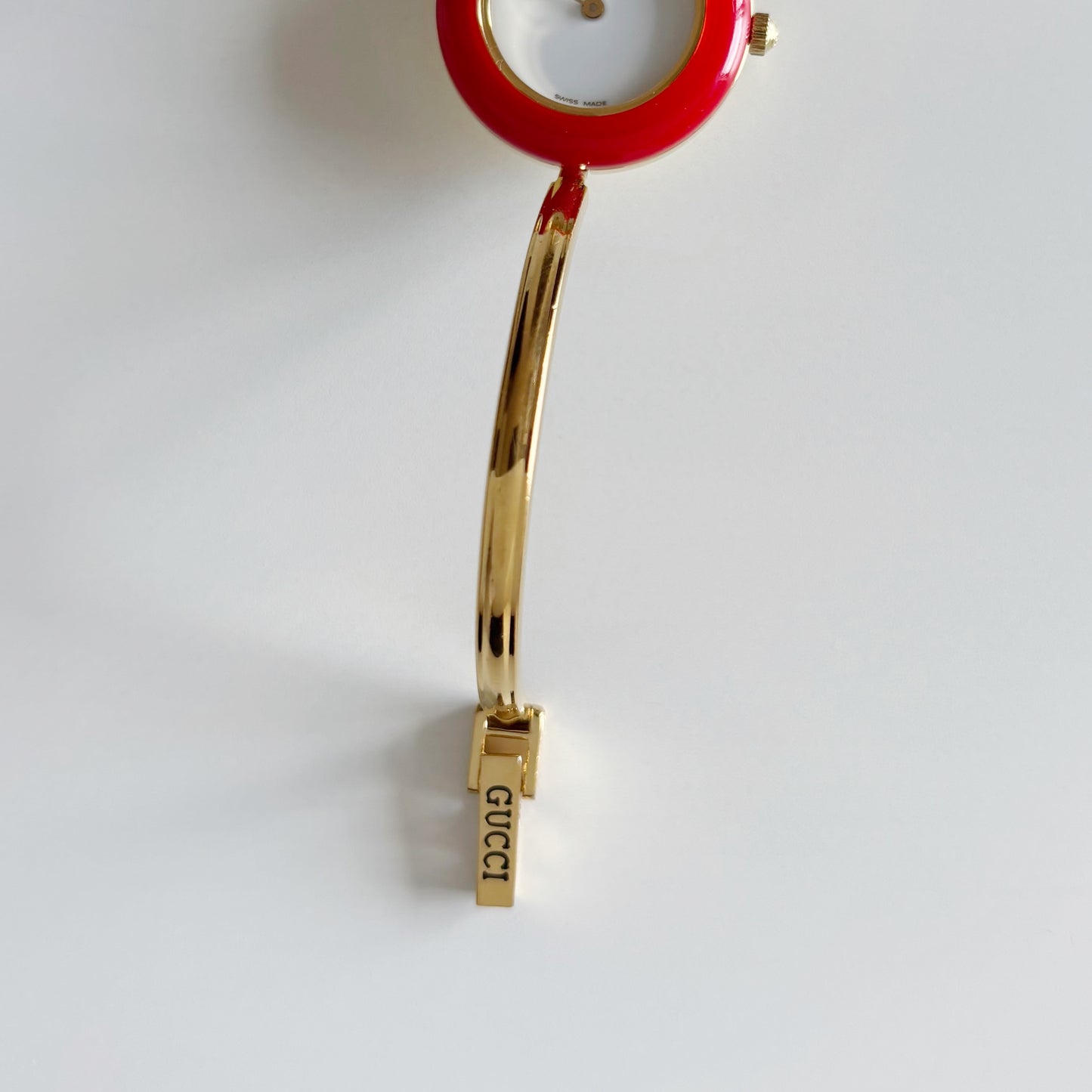 Gucci 1990s Interchangeable Bezel Gold Plated Bangle Watch with 12 bezels, case