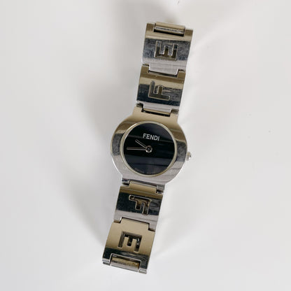 Fendi 1990s Black Dial Stainless steel Watch