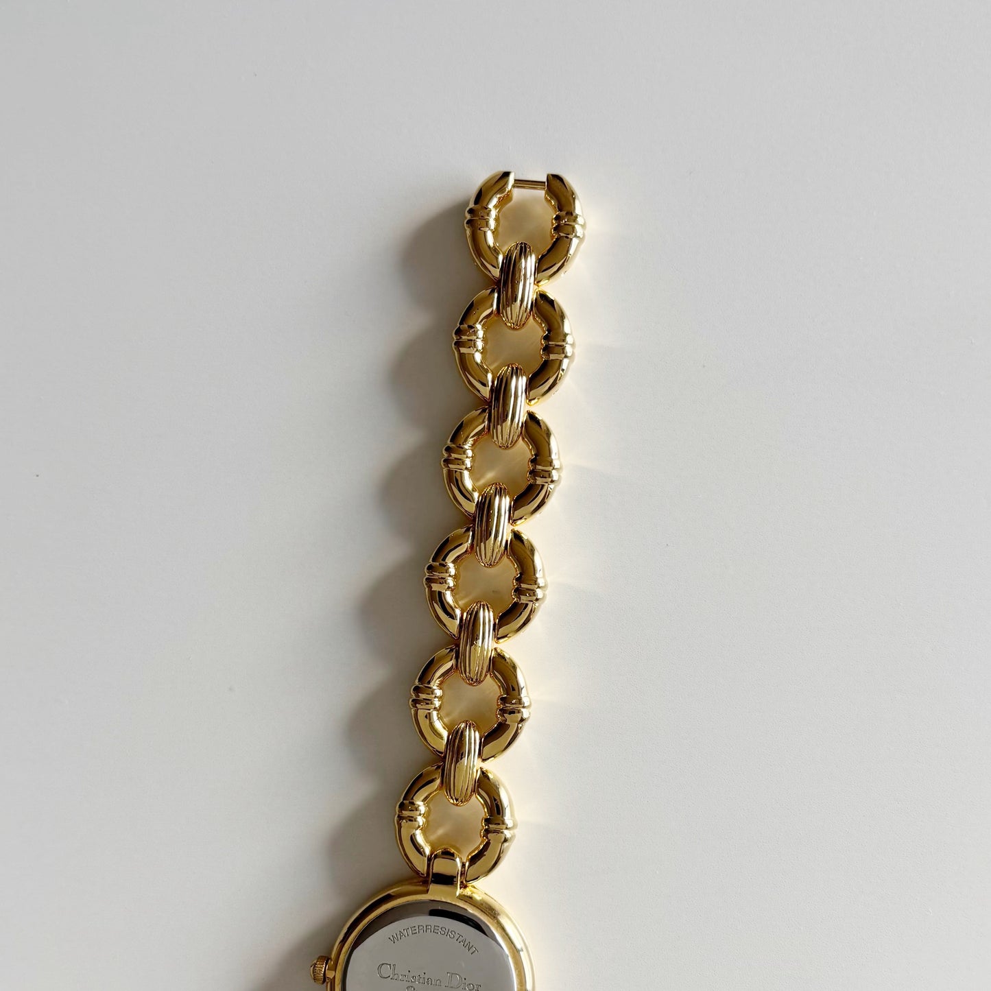 Dior 1990s Round Dial Gold Plated Watch