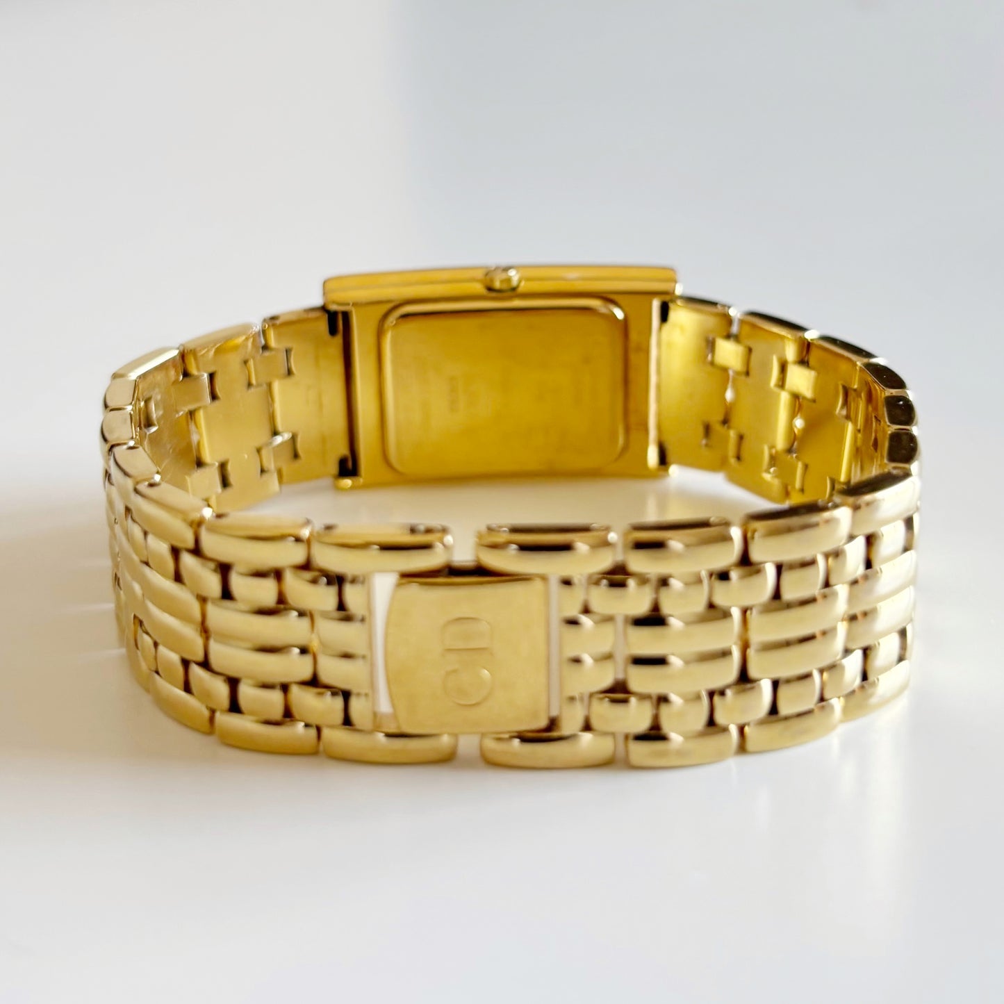 Dior 1990s Tank Gold Plated Watch