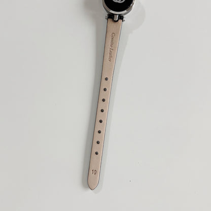 Gucci 1990s Black Round Dial Silver Watch