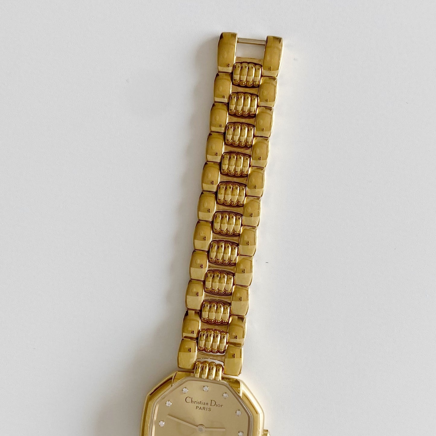 Dior 1990s Octagon Gold Plated Watch
