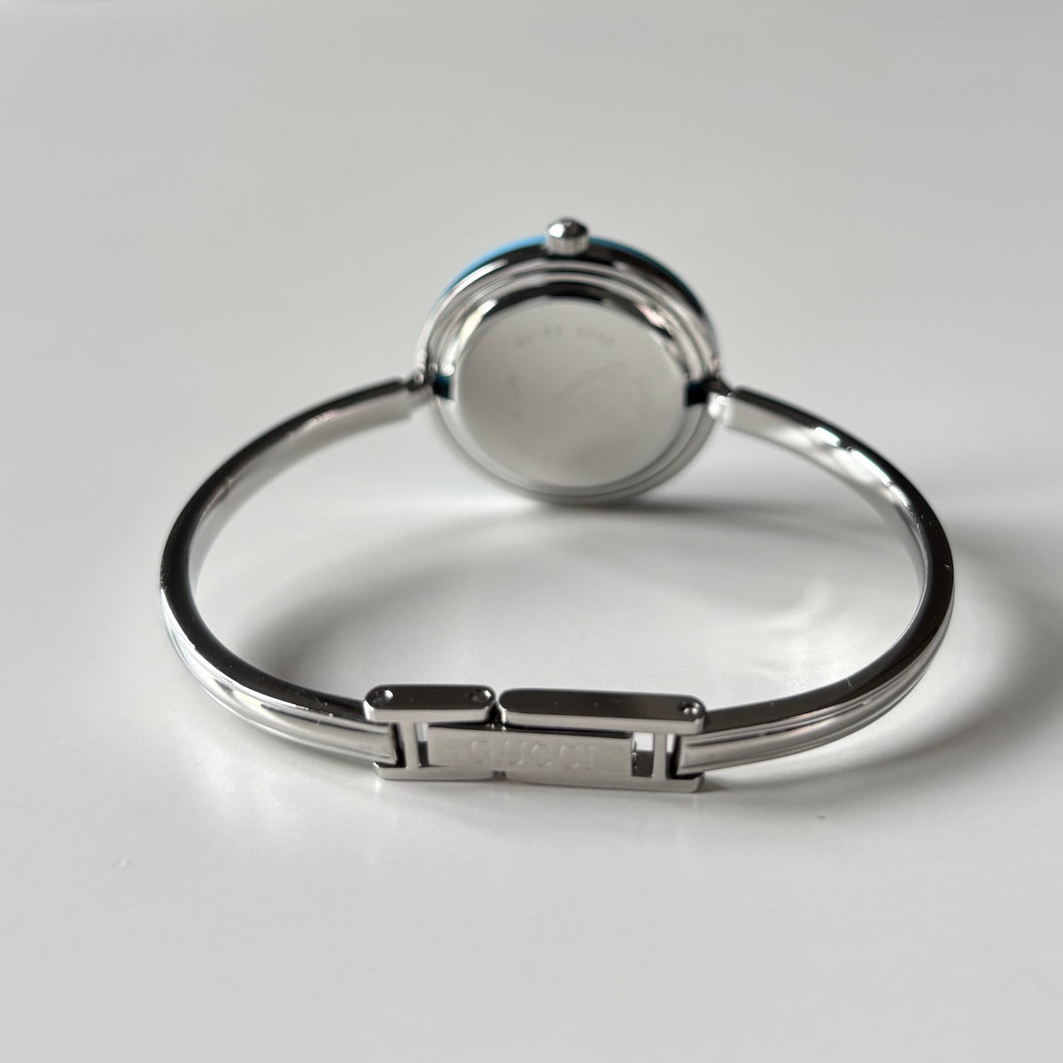 Gucci 1990s Interchangeable Bezel Stainless steel Bangle Watch with 12 bezels, case (Small)