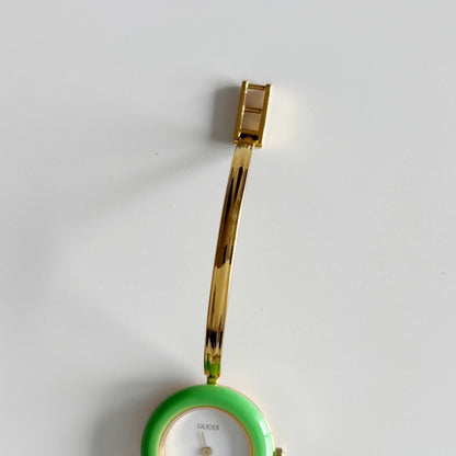 Gucci 1990s Interchangeable Bezel Gold Plated Watch with 12 bezels, case