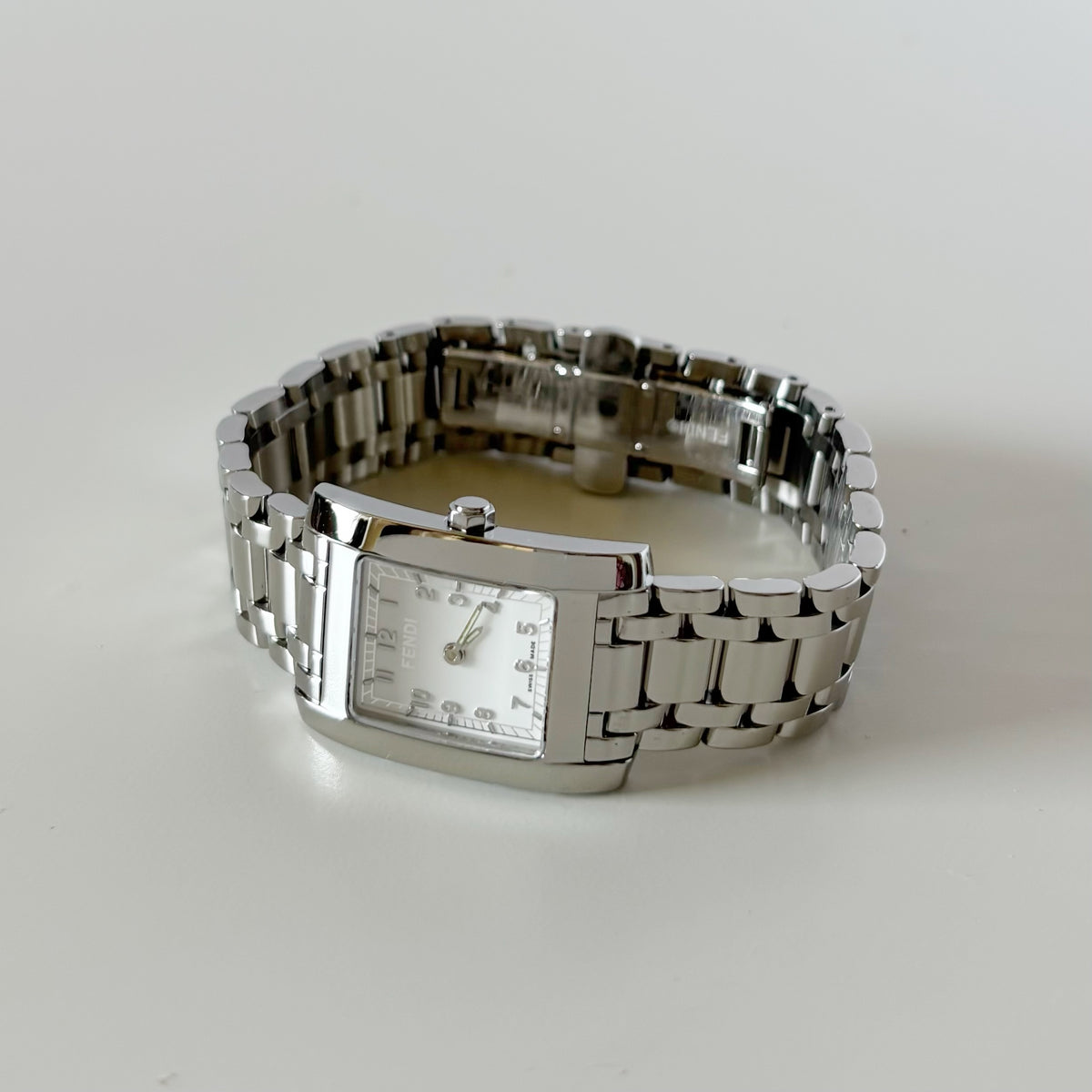 Fendi 1990s Tank Stainless Steel Watch