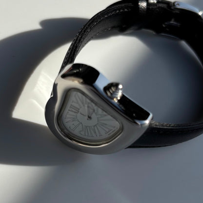 Yves Saint Laurent 1990s Heart Shaped Dial Silver Watch