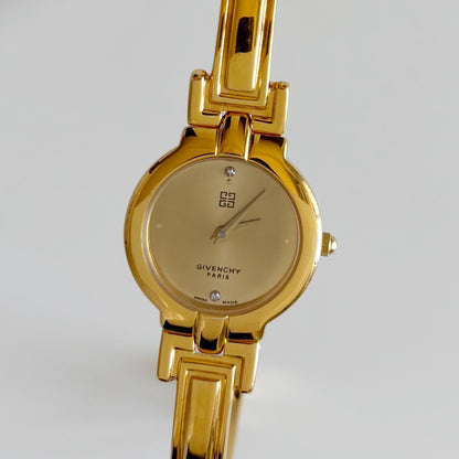 Givenchy 1990s Gold Plated Bangle Watch