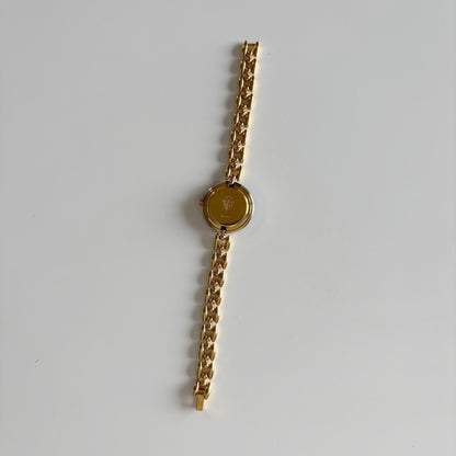 Gucci 1990s Interchangeable Bezel Gold Plated Rice Chain Watch with 6 bezels, case (172mm)
