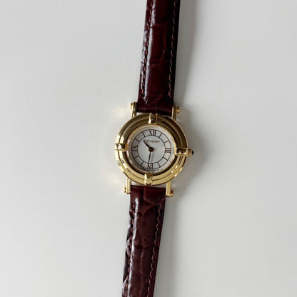 Yves Saint Laurent 1990s Round Dial Gold-Plated Watch