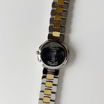 Dior 1990s Date Octagon Two Tone Watch