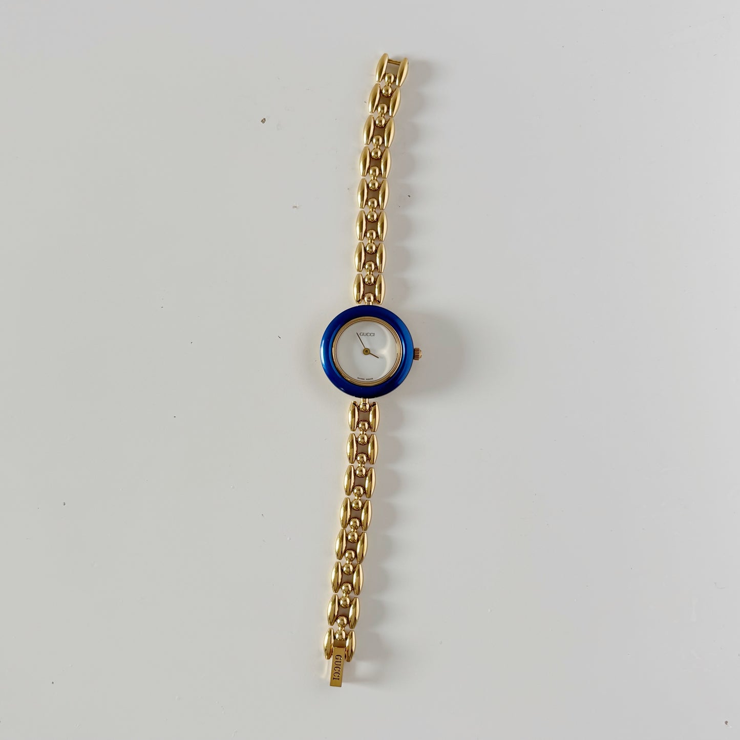 Gucci 1990s Interchangeable Bezel Gold Plated Watch with 6 bezels, case (160mm)