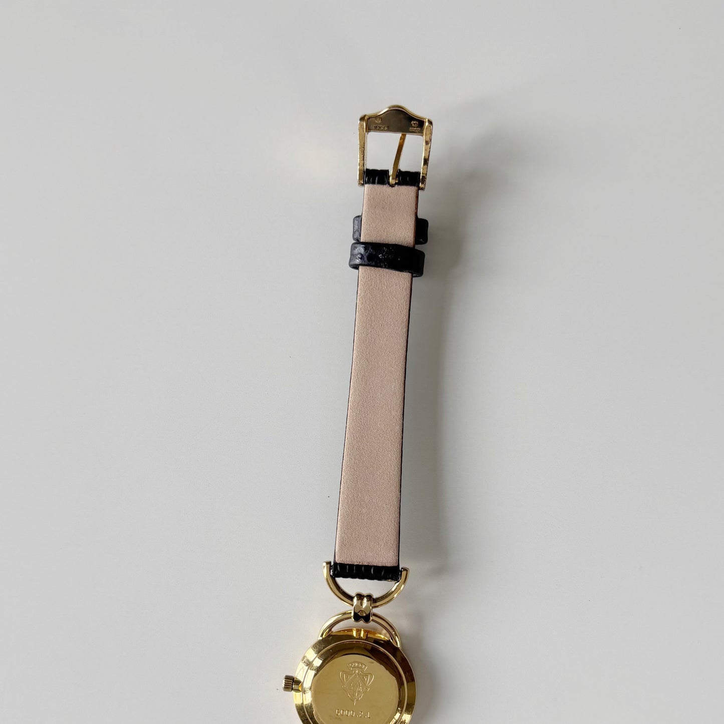 Gucci 1990s Round Dial Horsebit Gold Plated Watch