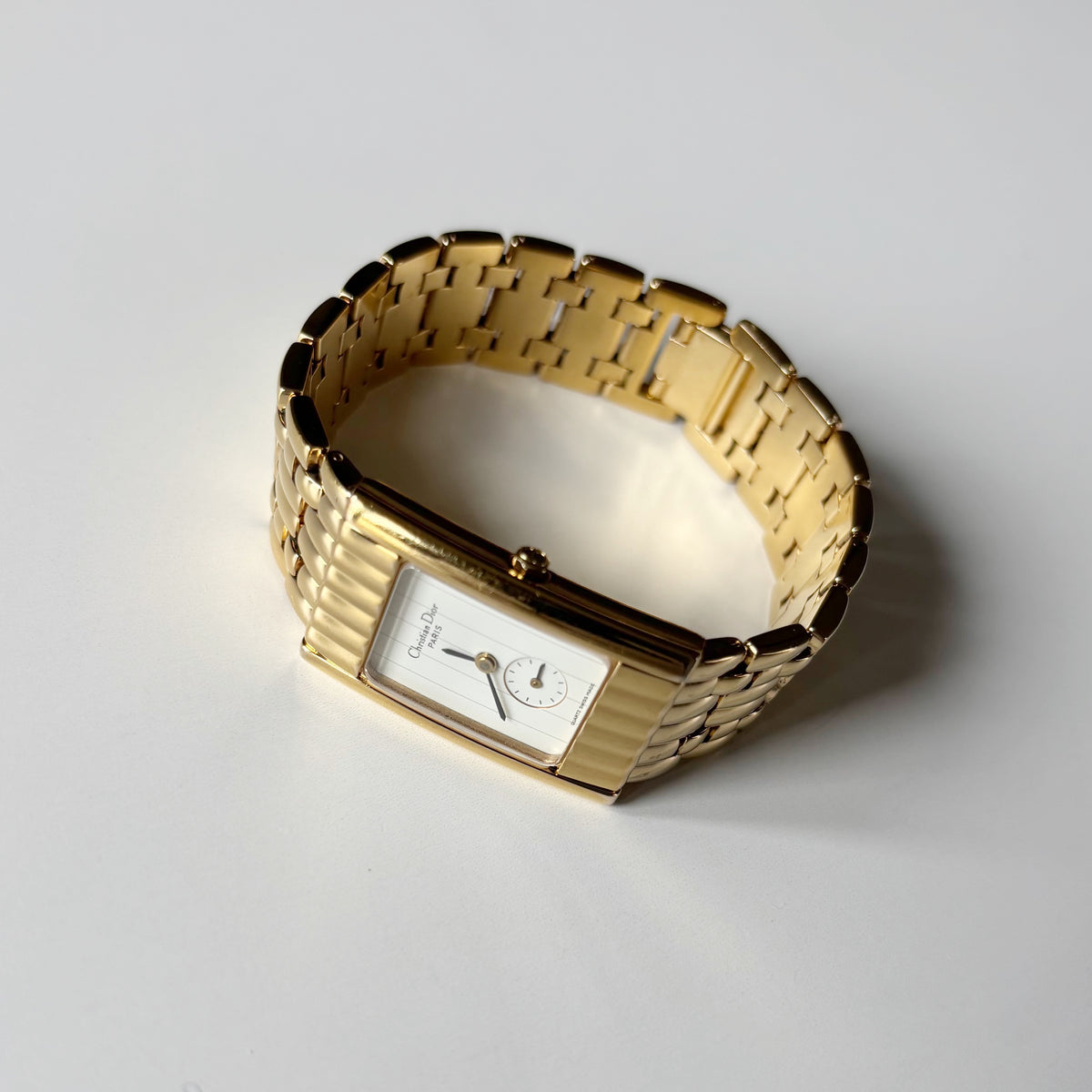 Dior 1990s Sub Second Tank Gold Plated Watch