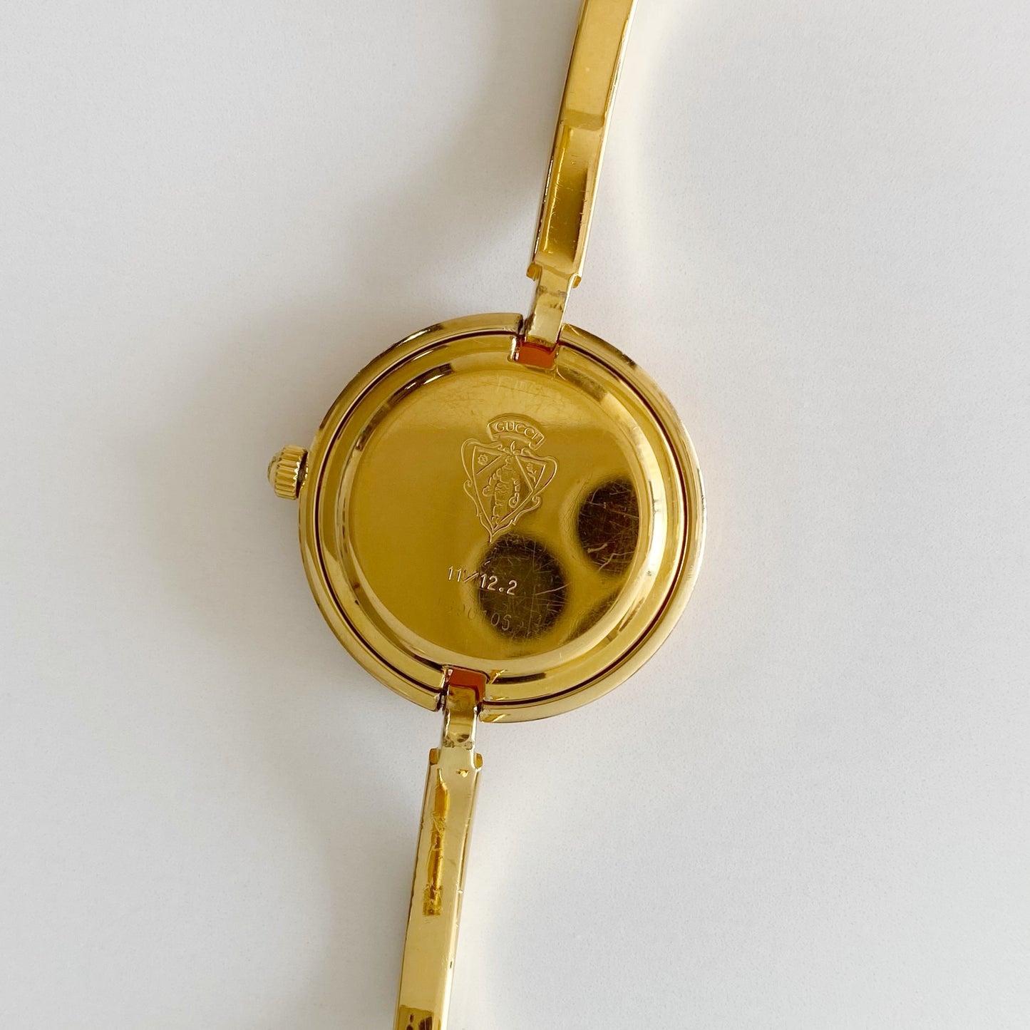 Gucci 1990s Interchangeable Bezel Gold Plated Watch with 12 bezels, case