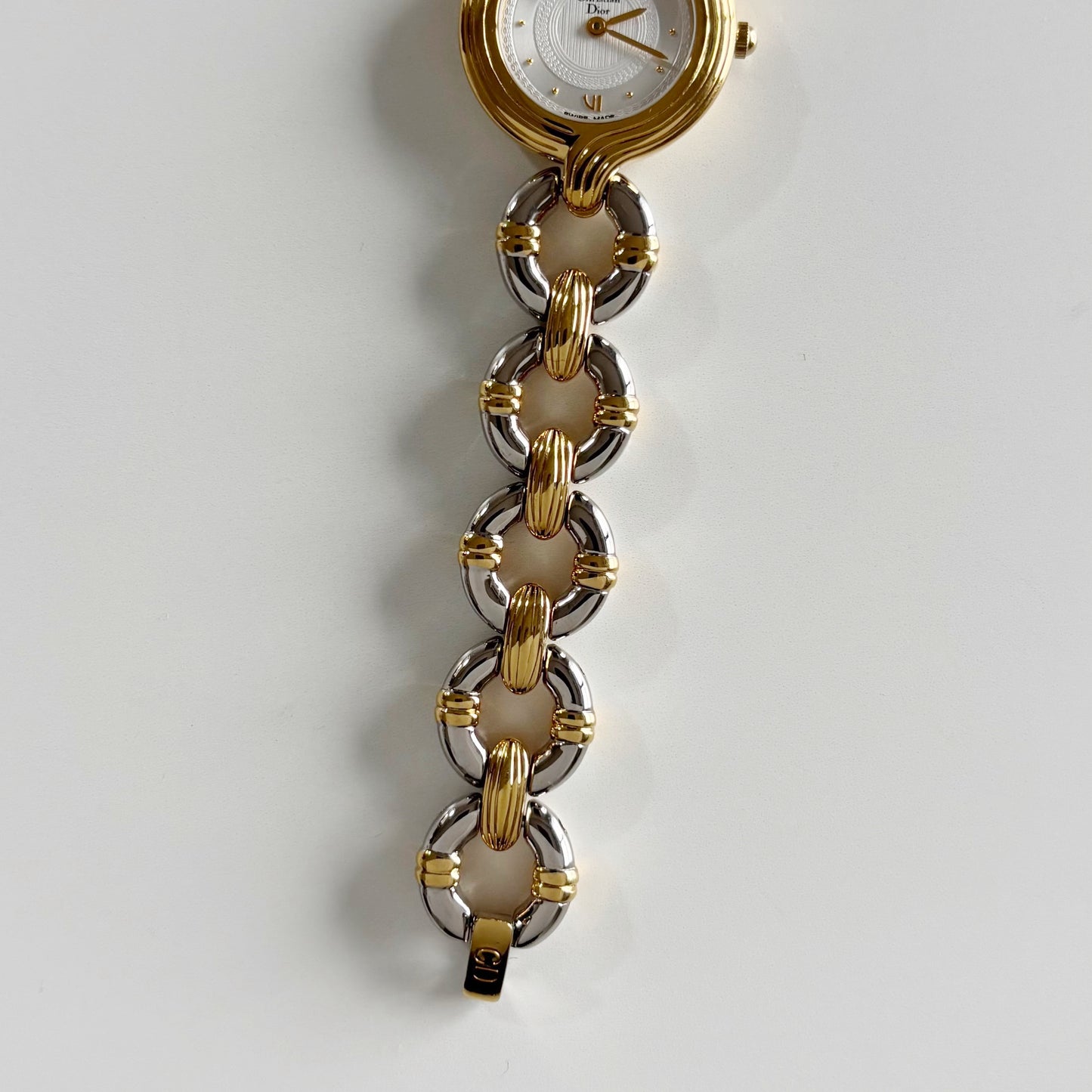 Dior 1990s Round Dial Two Tone Watch
