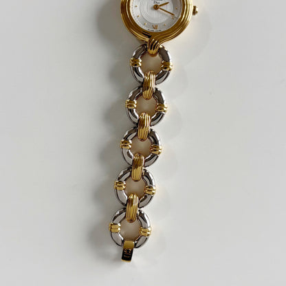 Dior 1990s Round Dial Two Tone Watch