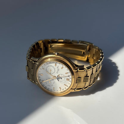 Dior 1990s Moon Phase Triple Calendar Gold Plated Watch
