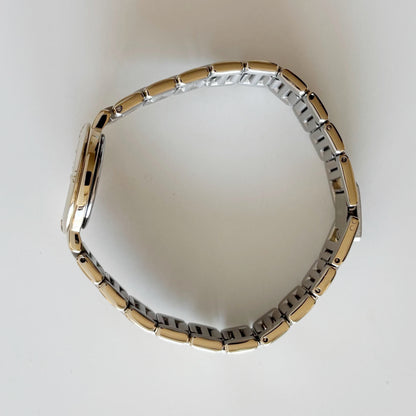 Yves Saint Laurent 1990s Black Dial Two Tone Watch