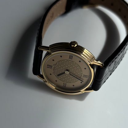 Dior 1990s Round Dial CD Logo Gold Plated Watch