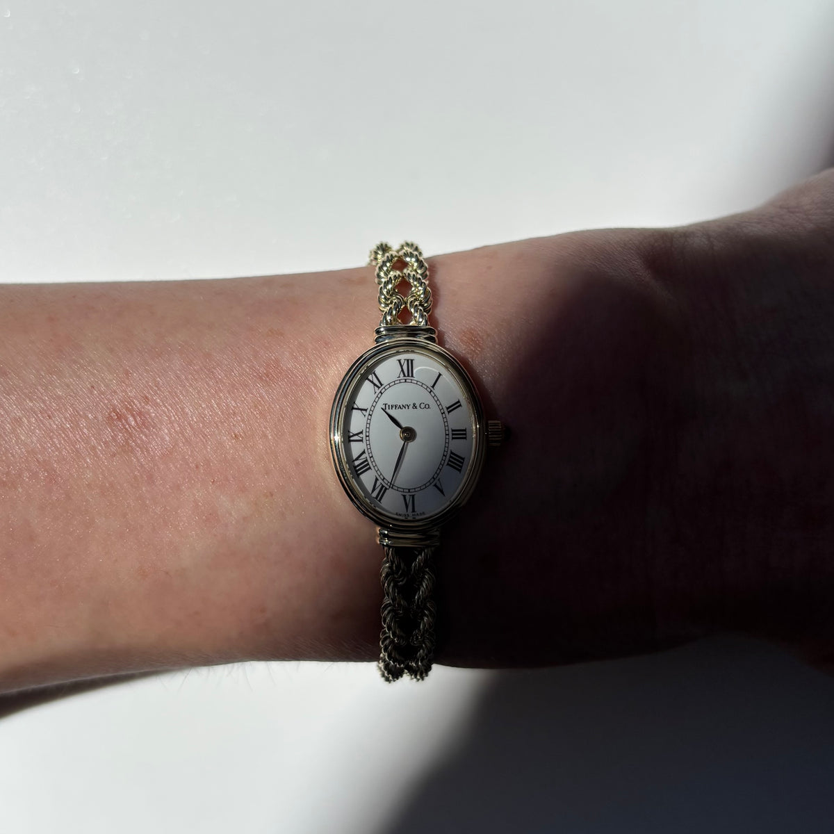 Tiffany 1990s 14K Oval Dial Cocktail Watch