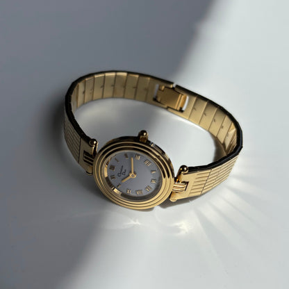 Dior 1990s Round Dial Gold Plated Watch
