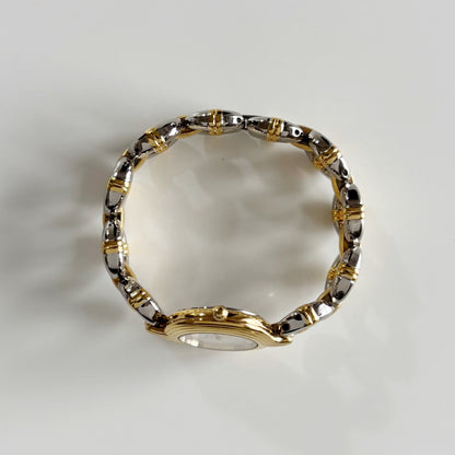 Dior 1990s Round Dial Two Tone Watch