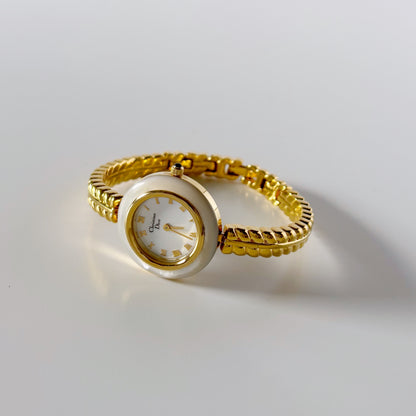 Dior 1990s Interchangeable Bezel Gold Plated Watch with 3 bezels