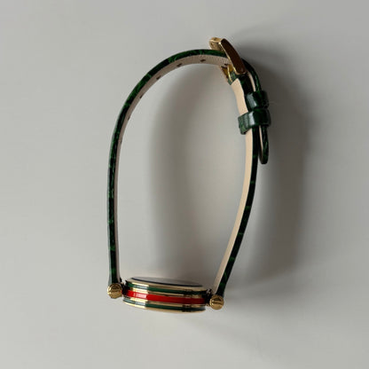 Gucci 1990s Green Dial Sherry Gold Plated Watch