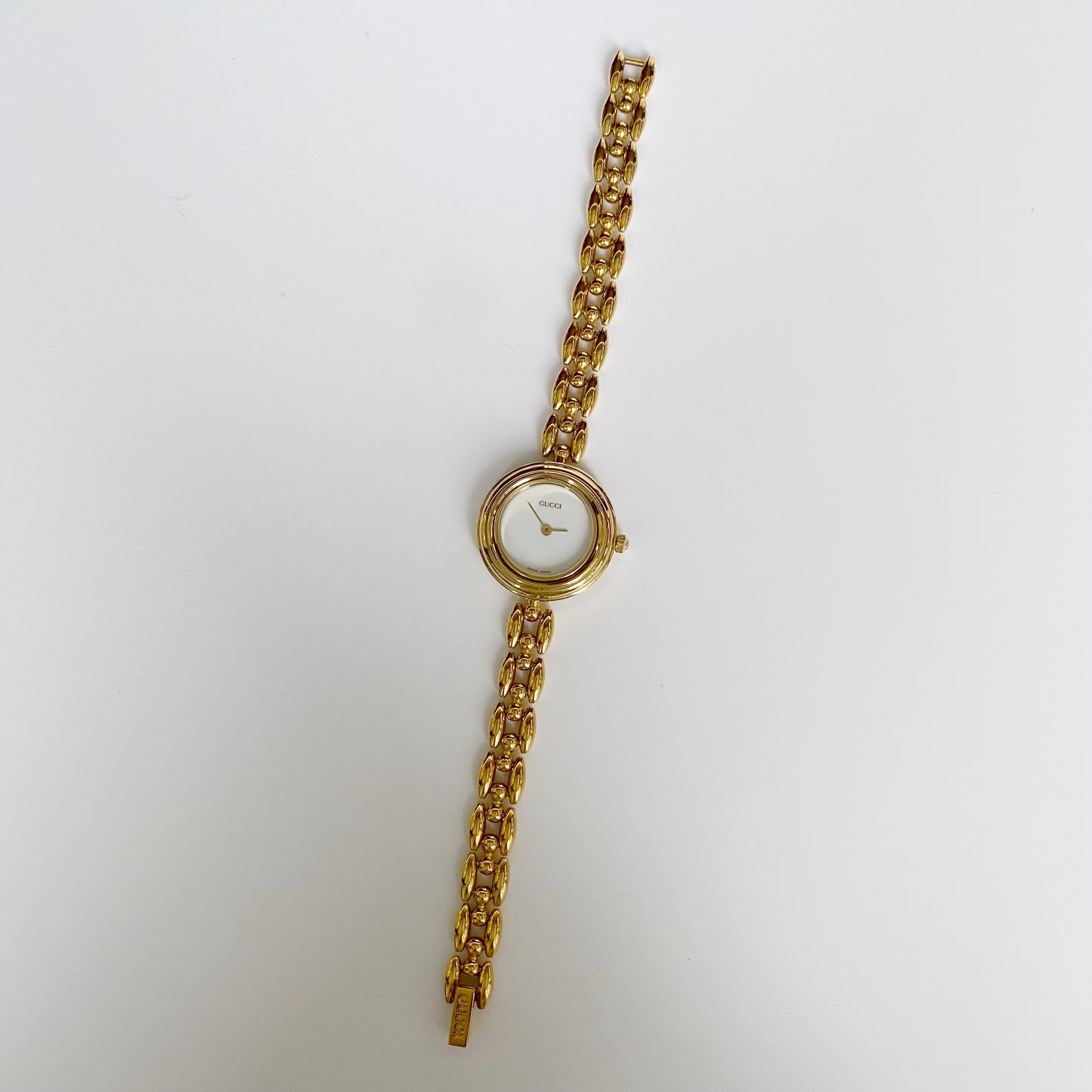 Gucci 1990s Interchangeable Bezel Gold Plated Watch with 6 bezels, case