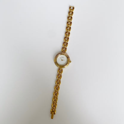 Gucci 1990s Interchangeable Bezel Gold Plated Watch with 6 bezels, case