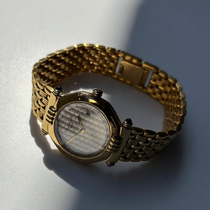 Dior 1990s CD Logo Octagon Gold Plated Watch