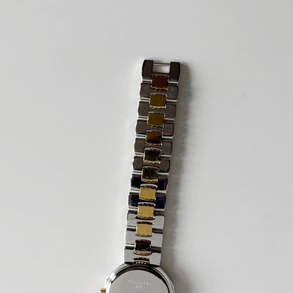 Dior 1990s Octagon Dial Two Tone Gold Plated Watch