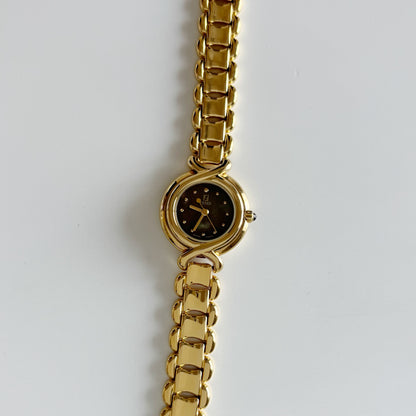 Fendi 1990s Seashell Dial Gold Plated Watch