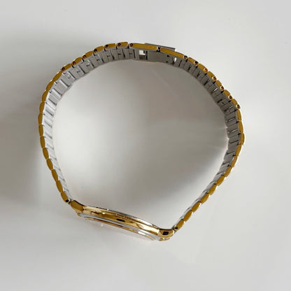 Yves Saint Laurent 1990s Round Dial Two Tone Watch (Large)