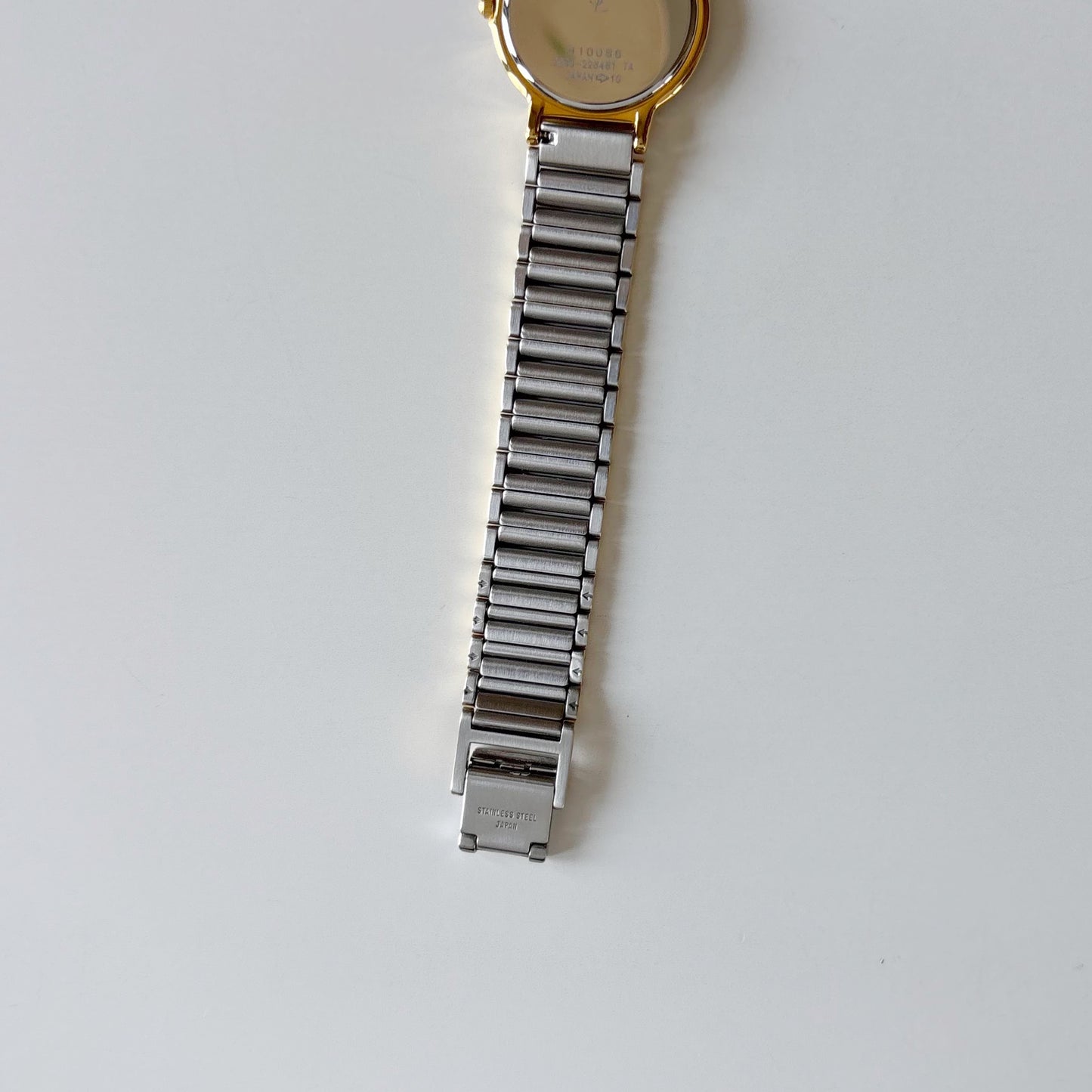 Yves Saint Laurent 1990s Round Dial Two Tone Gold Plated Watch
