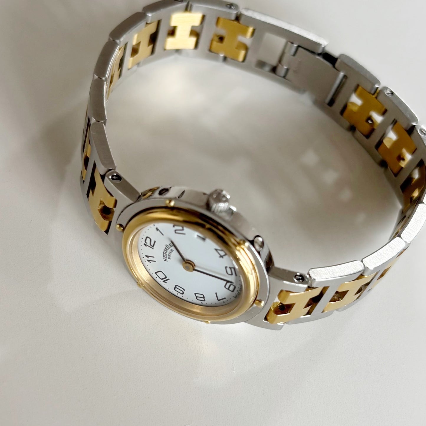 Hermes 1990s Clipper Date Two Tone Watch