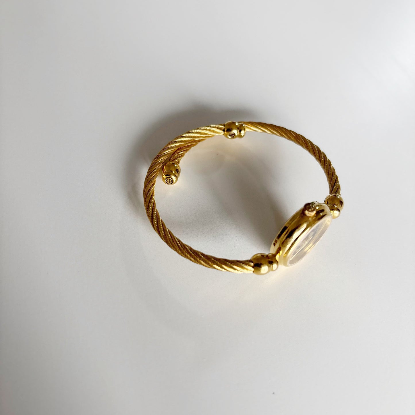Gucci 1990s Gold Plated Cable Bangle Watch