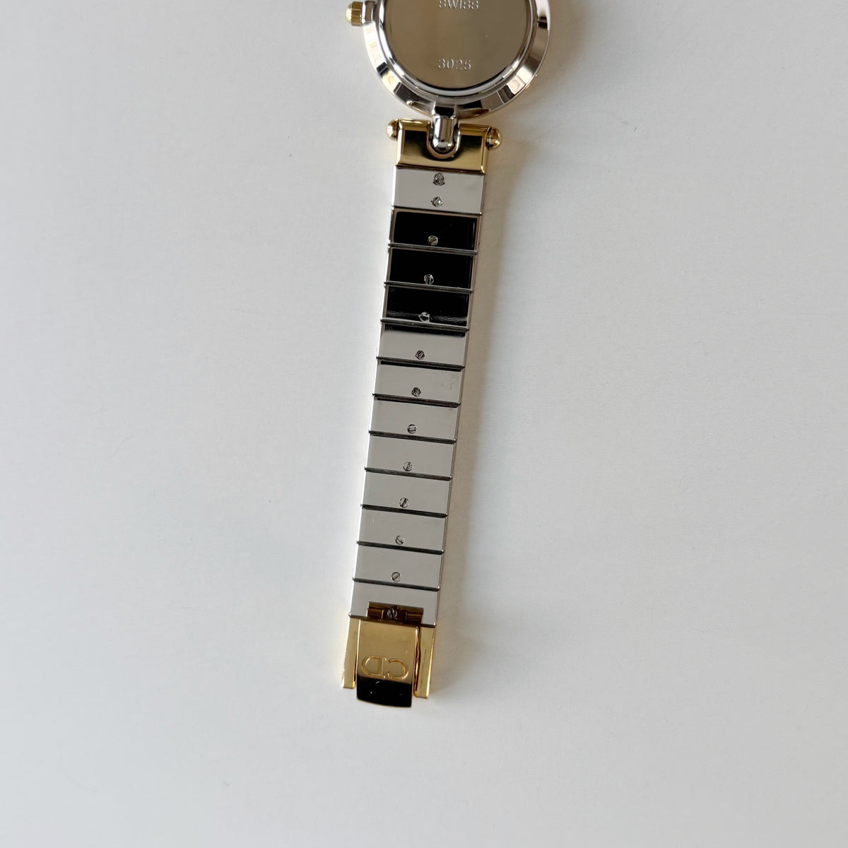 Dior 1990s Round Dial Gold Plated Two Tone Watch