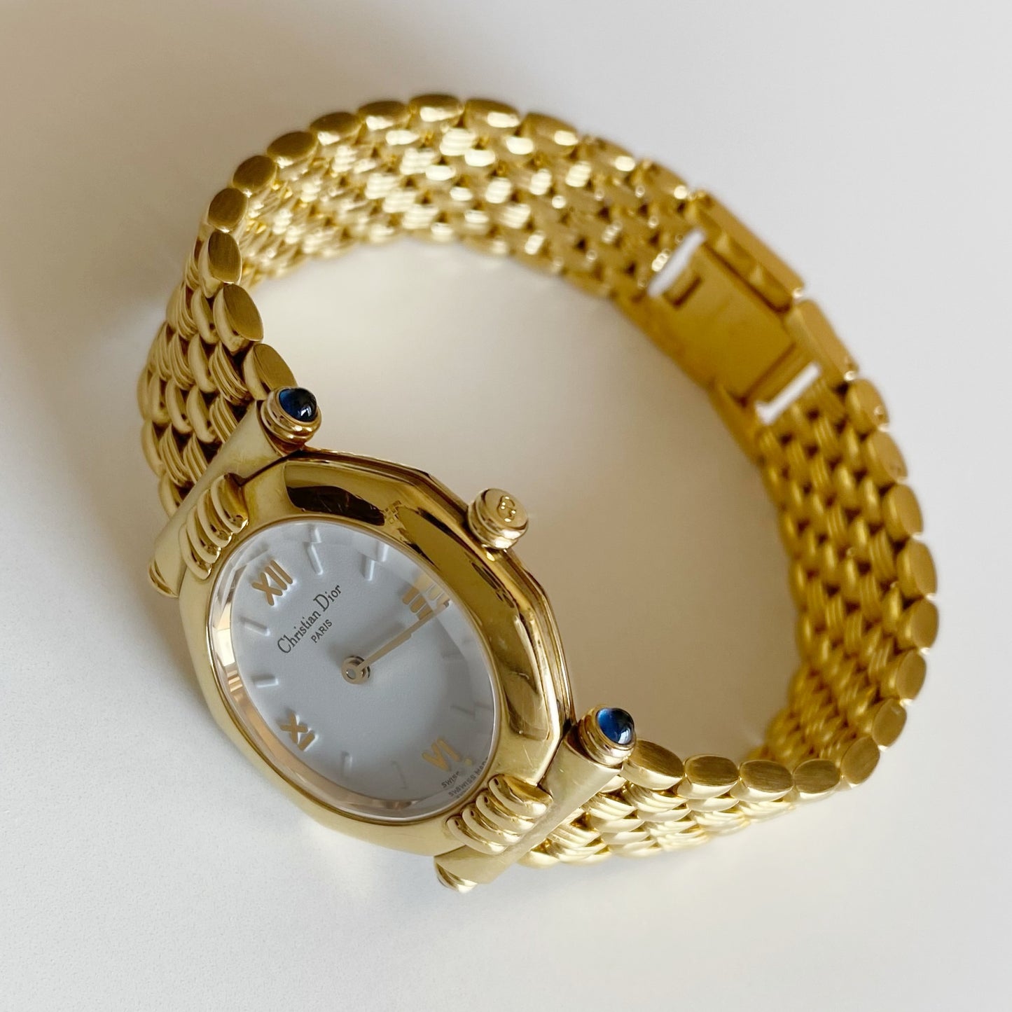 Dior 1990s Octagon Gold Plated Watch