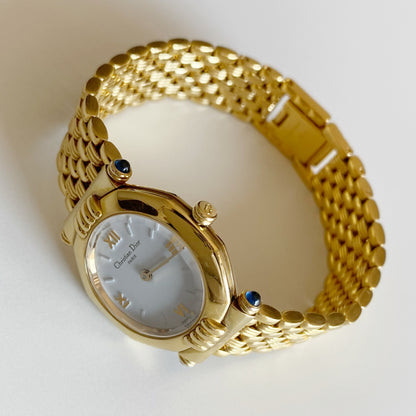 Dior 1990s Octagon Gold Plated Watch